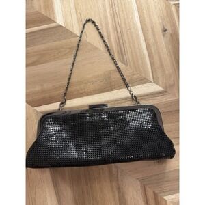 Carlo Fellini Black Metal Mesh Evening Bag Clutch Date Night Fancy Cocktail Hour